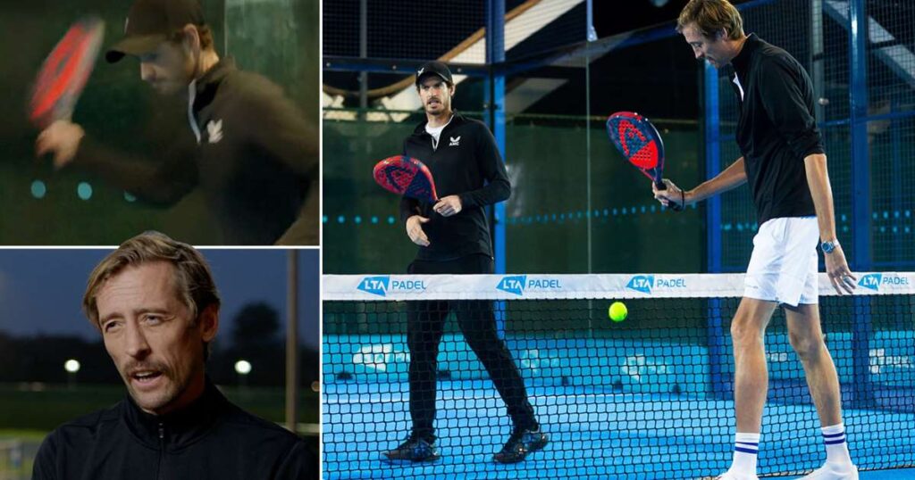 Crouch taunts Murray during game of padel tennis for Children