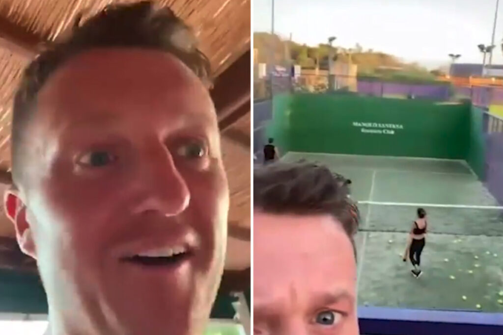 Tommy Robinson living it up at posh Marbella leisure club