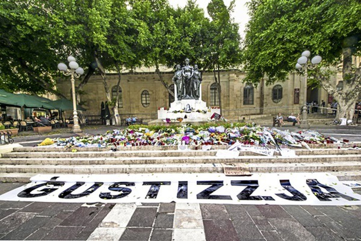 A shrine for murdered journalist Daphne Caruana Galizia