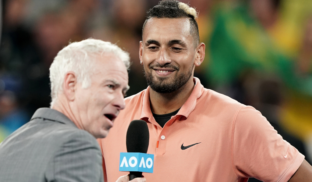 John McEnroe and Nick Kyrgios do a post-match interview